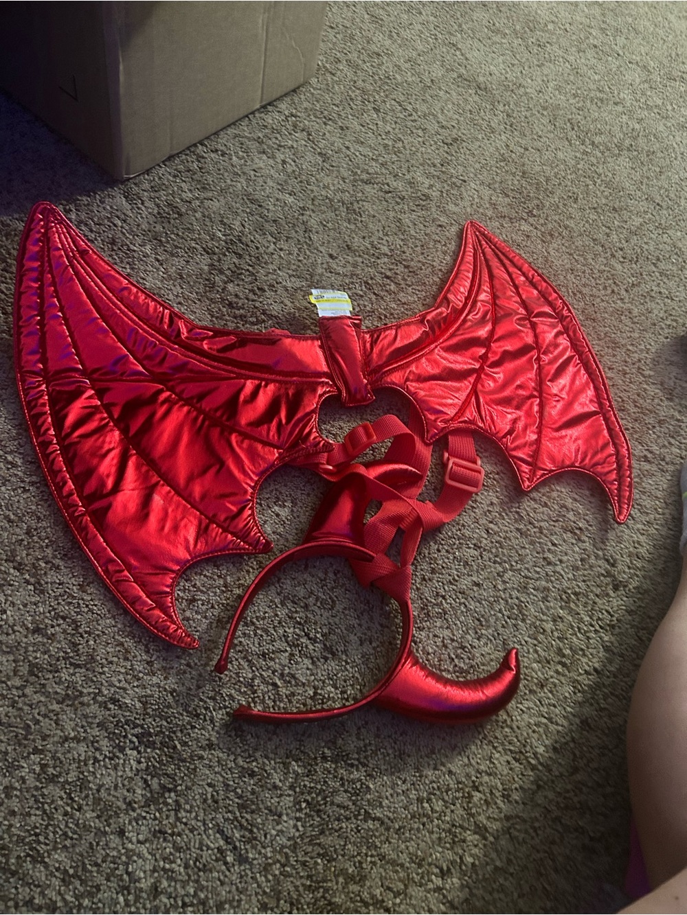 Red Devil Wings and Tail Kids Costume Set
